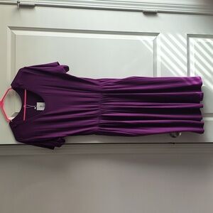 Short sleeve purple dress